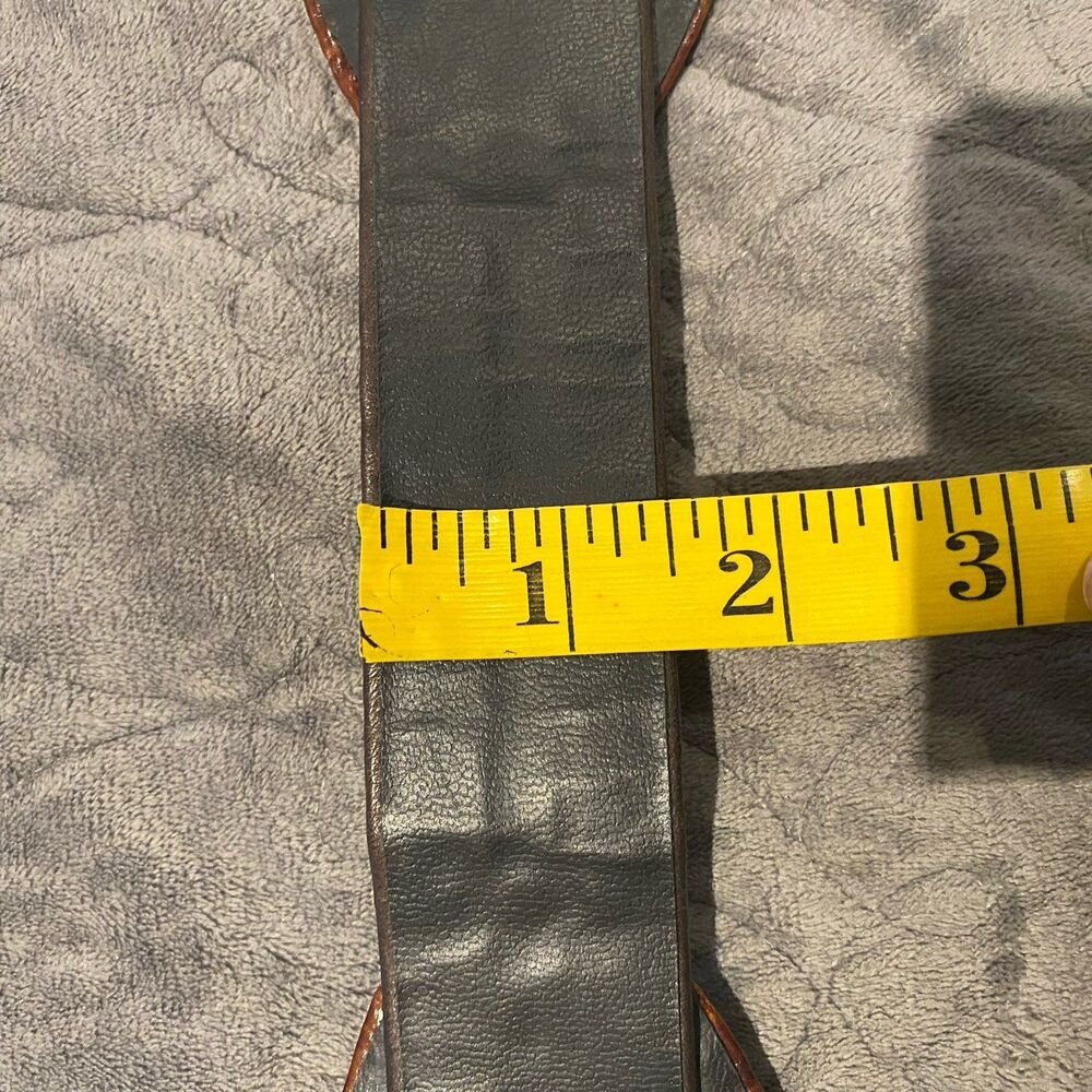 ST MAARTEN Dallas Leather Belt W/Gold Studs & Gold-Tone Lion Head Medallion - Picture 11 of 15
